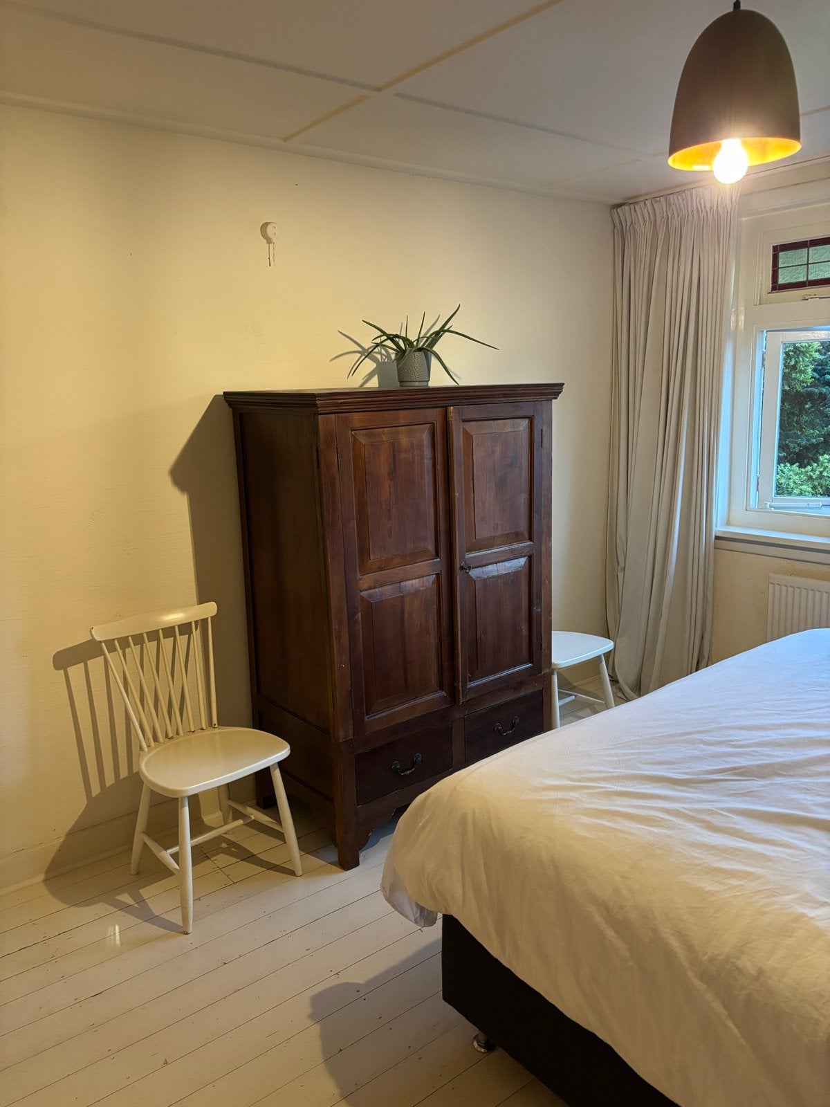 Teak houten kledingkast met lades, Antiek en Kunst, Ophalen
