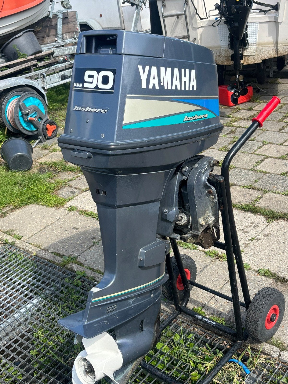 Yamaha 90pk autolube buitenboordmotor, bj 2002, Watersport en Boten, Ophalen, Gebruikt, Met afstandsbediening, 30 pk of meer