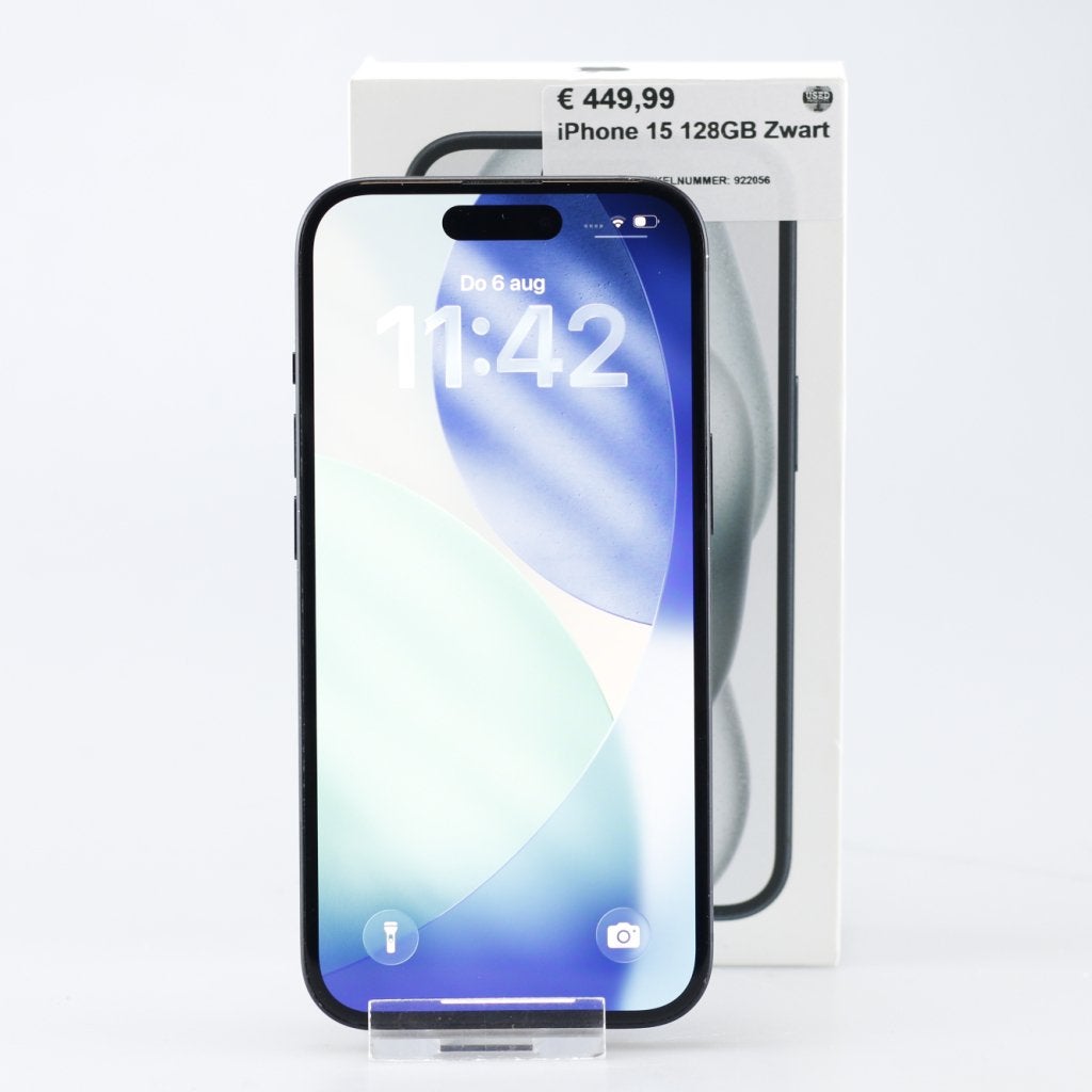 iPhone 15 128GB Zwart, Apple, Zo goed als nieuw, Support@apple.com, One Apple Park Way
Cupertino, CA 95014
United States