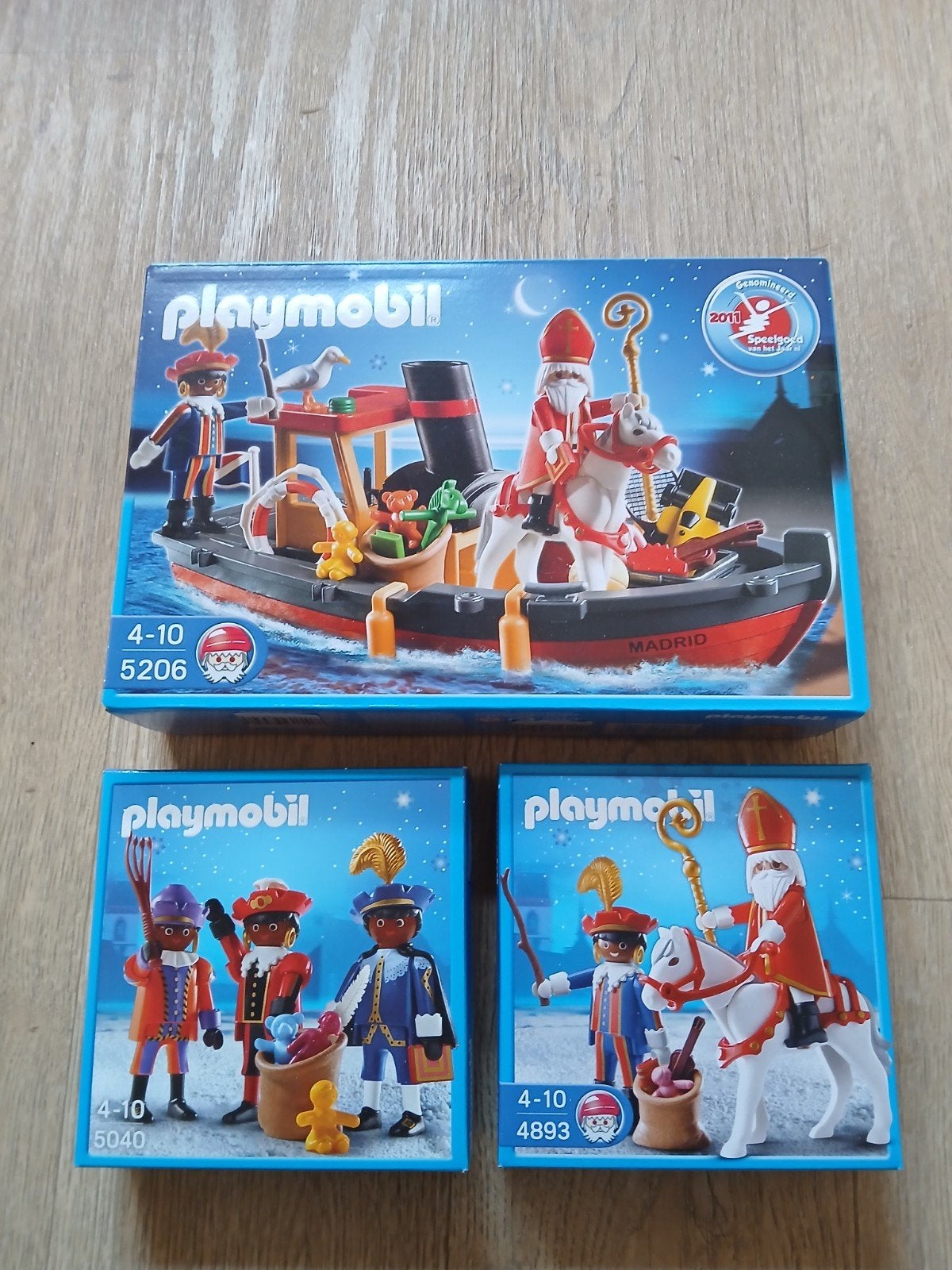 Sinterklaas set: Stoomboot en Pieten 5040, 4893, 5206, Kinderen en Baby's, Speelgoed | Playmobil, Complete set, Ophalen of Verzenden