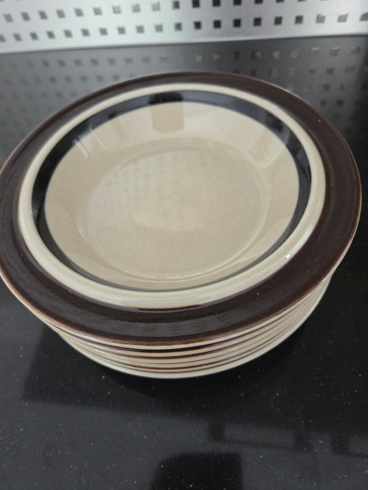 6 diepe borden van Arabia Ruija - Vintage servies, Ophalen, Keramiek, Vintage, Bord(en)