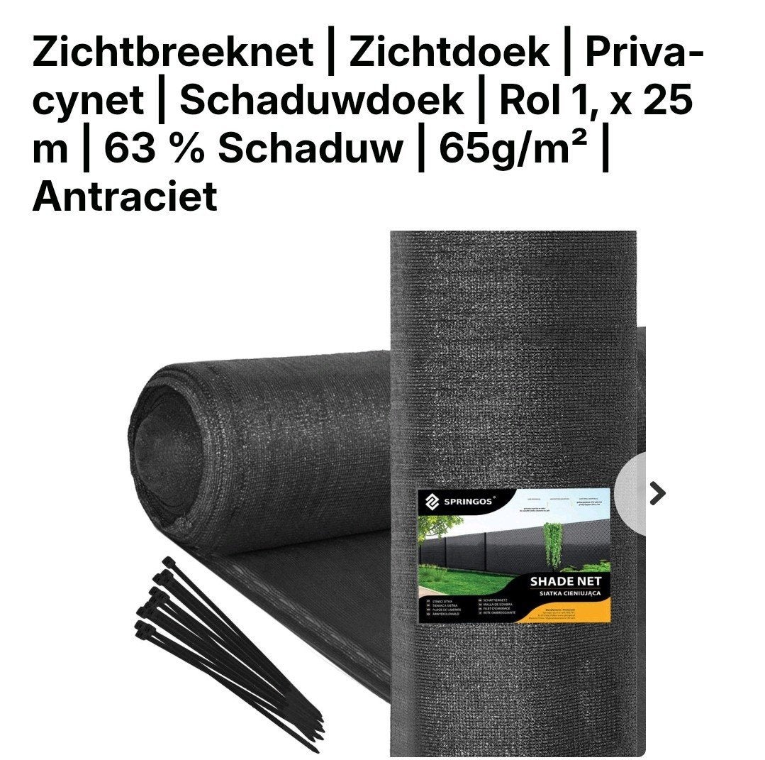 Zichtbreeknet Zichtdoek Privacynet Schaduwdoek Antraciet, Ophalen, Kunststof, Minder dan 3 meter, Nieuw