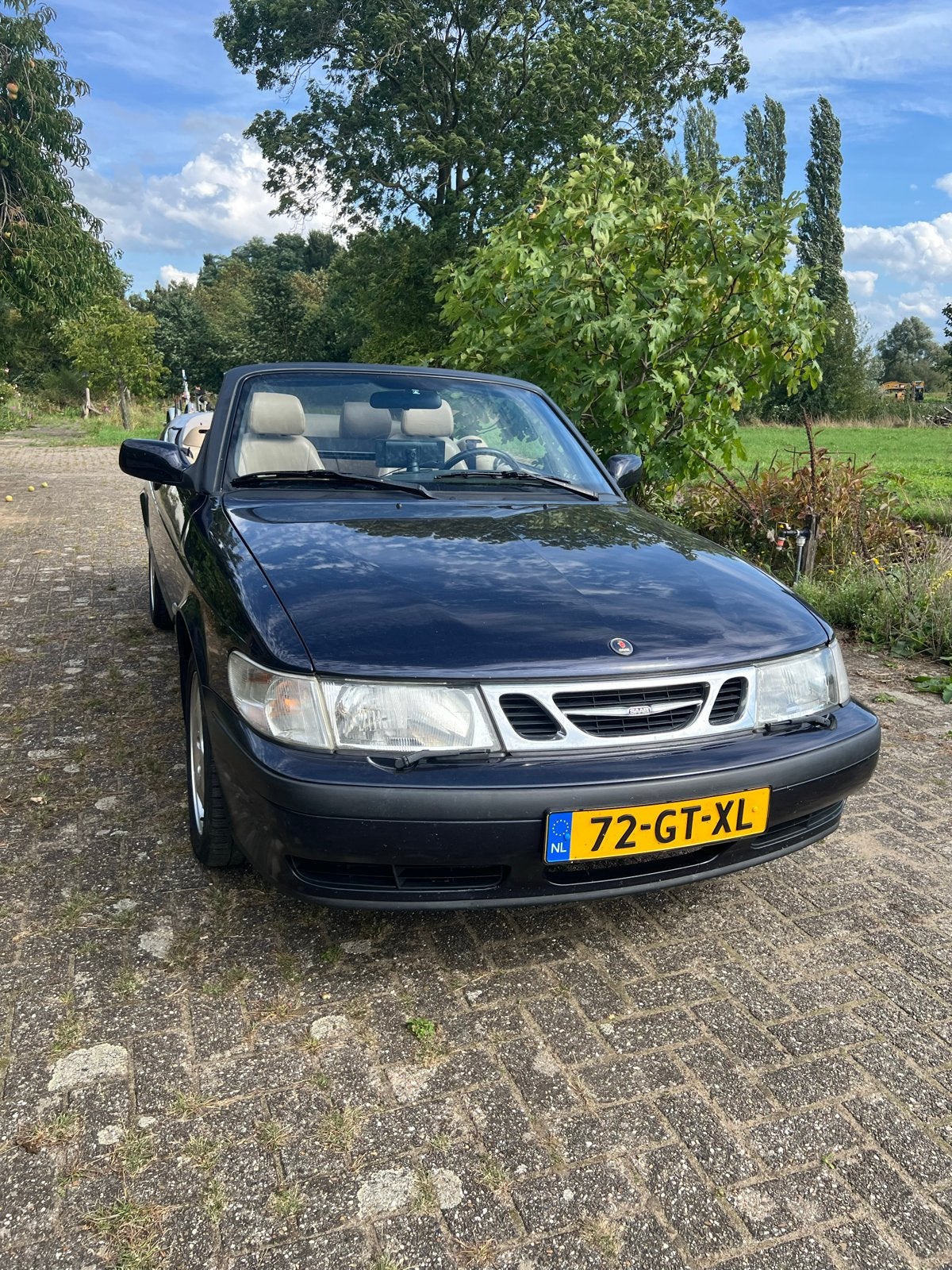Saab 9-3 Turbo Cabrio Automaat, Beige, 4 cilinders, Cabriolet, 75 €/maand