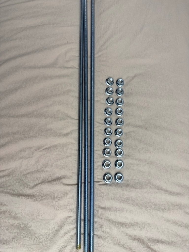 3x 1 meter Draadeind 16 mm + 20 moeren, Ophalen, Nieuw, Minder dan 50 mm, Bouten of Moeren