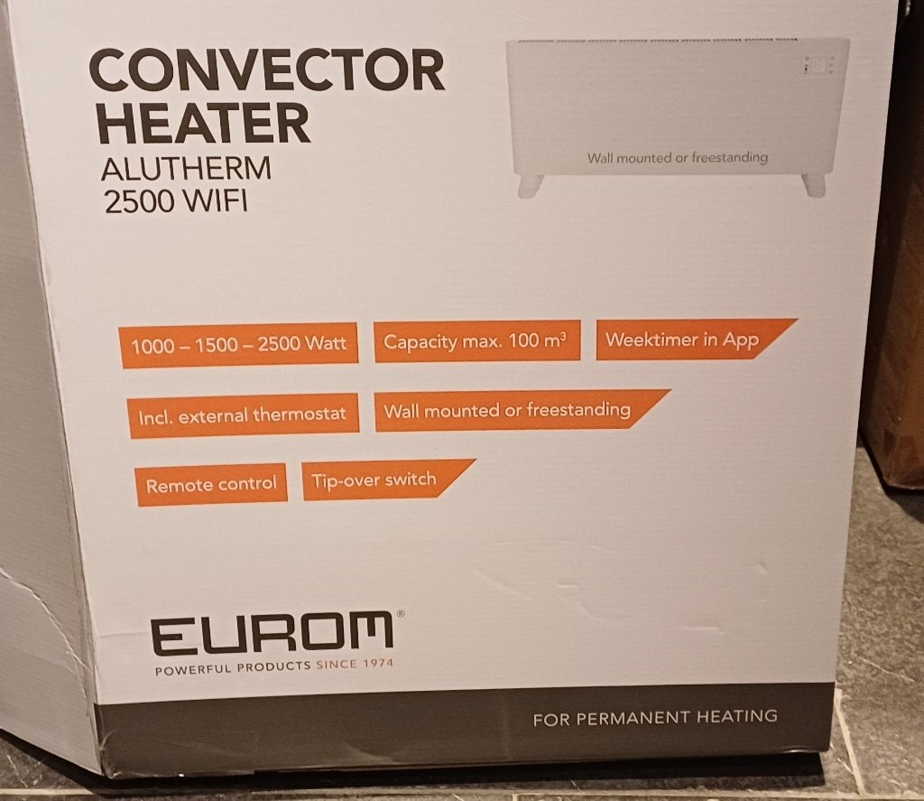 Kachel - Eurom Alutherm 2500 Wifi -  NIEUW, Ophalen, 30 tot 80 cm, 60 tot 150 cm, 800 watt of meer