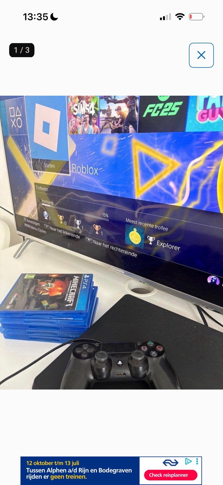 playstation 4 slim 1tb, Met games, Ophalen of Verzenden, Zo goed als nieuw, 1 TB