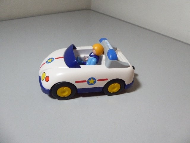 Playmobil 1.2.3 Politieauto met figuur, Gebruikt, Losse onderdelen, Voertuig, 1.2.3