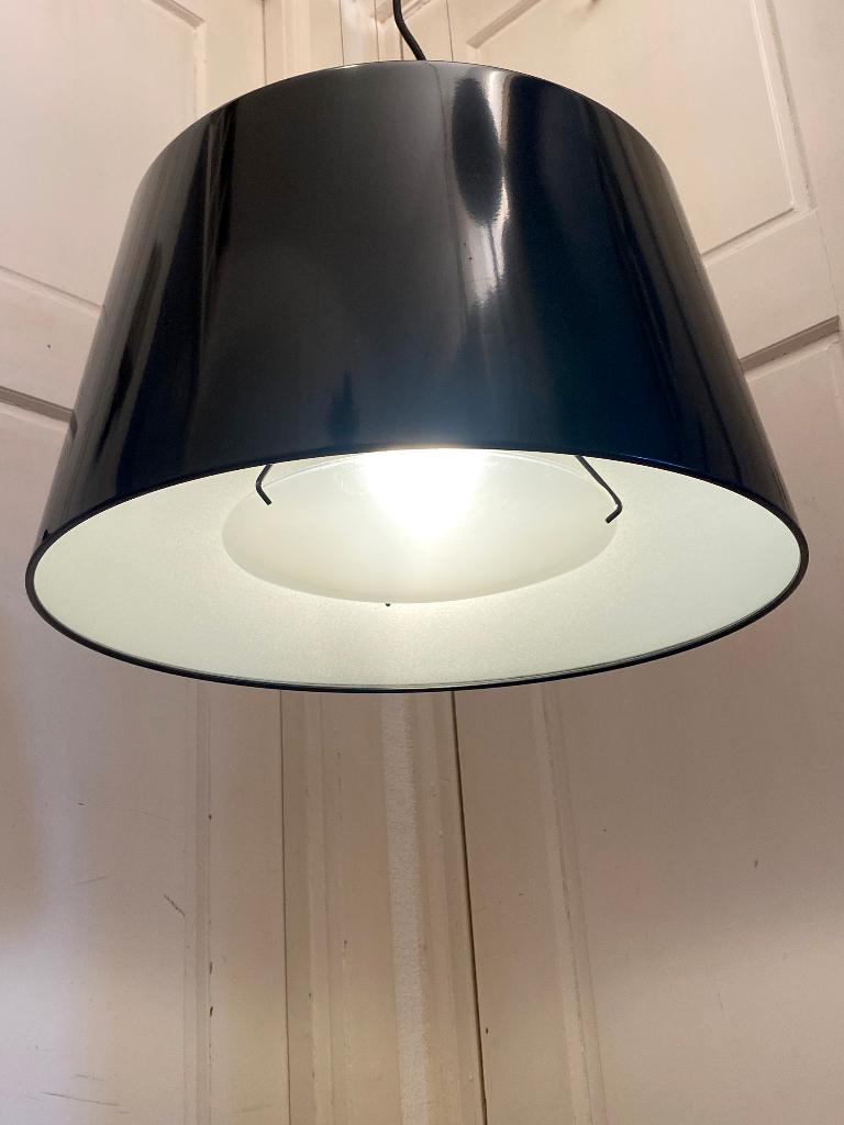 Vintage Ikea 90s Kulla zwarte hanglamp, metaal, Ophalen, Gebruikt, Metaal, Vintage Ikea