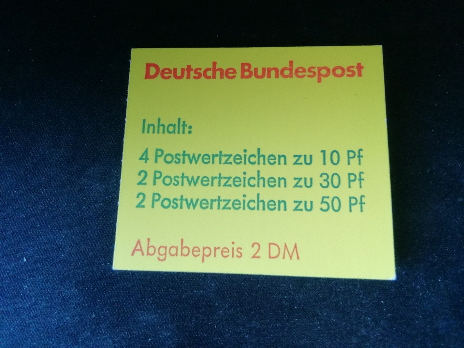 DEUTSCHE BUNDESPOST POSTZEGELBOEKJE POSTFRIS, Ophalen of Verzenden, BRD, Postfris