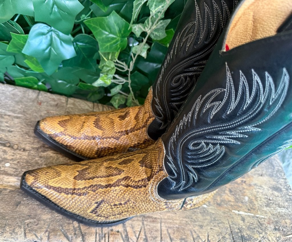 Hele mooie vintage python leren laarzen van Sendra maat 40, Bruin, Ophalen of Verzenden, Zo goed als nieuw, Sendra