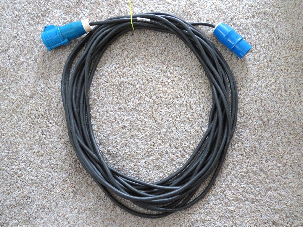 Campingsnoer / kabel 20 meter, CEE stekkers evt. + verloopje, Caravans en Kamperen, Ophalen of Verzenden, Gebruikt