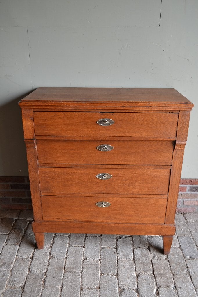 Prachtige antieke eiken houten Empire ladekast, dressoir., Verzenden