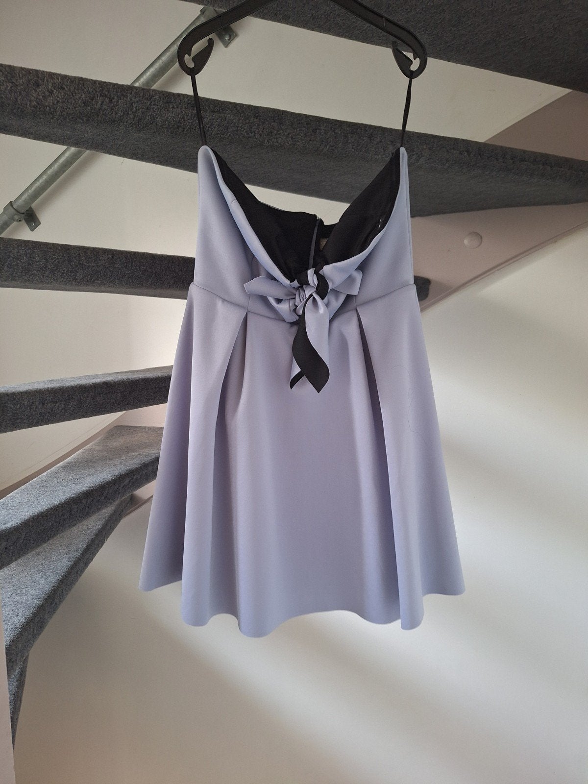ASOS lichtblauwe strapless jurk met strikdetails, maat L, ASOS, Blauw, Maat 42/44 (L), Ophalen of Verzenden