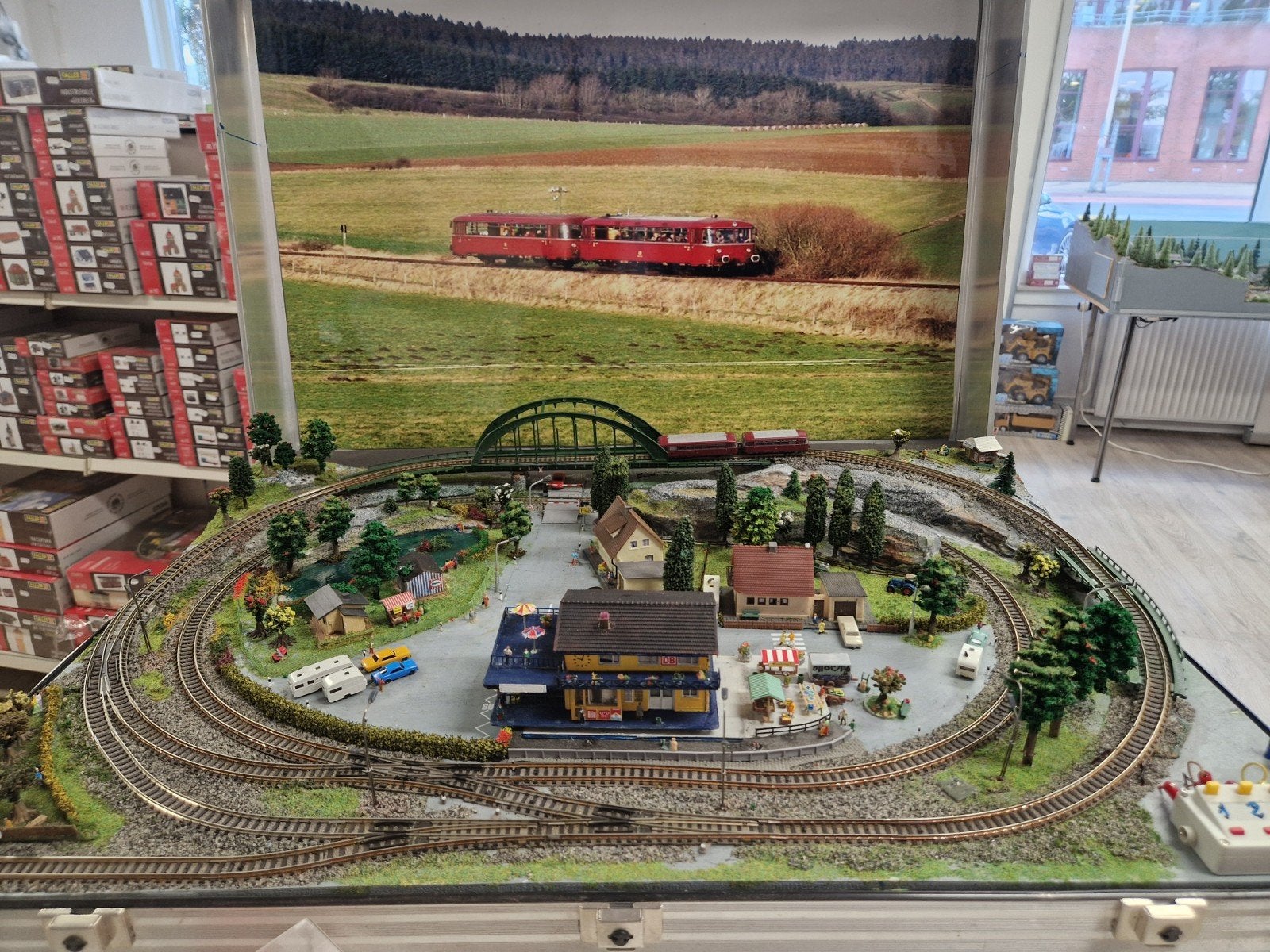 n spoor kofferbaan 75x53., Ophalen, Gebruikt, Gelijkstroom, Fleischmann