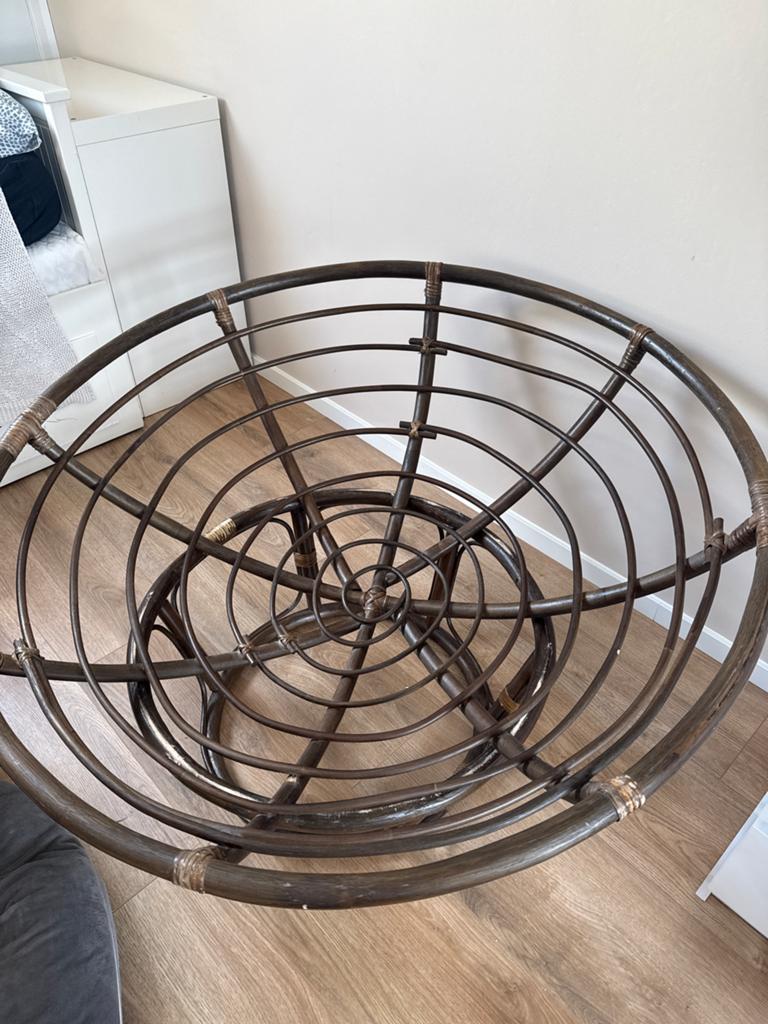 Vintage Papasan Loungestoel - Rotan Relaxfauteuil, Ophalen, Gebruikt, Mand, Rond