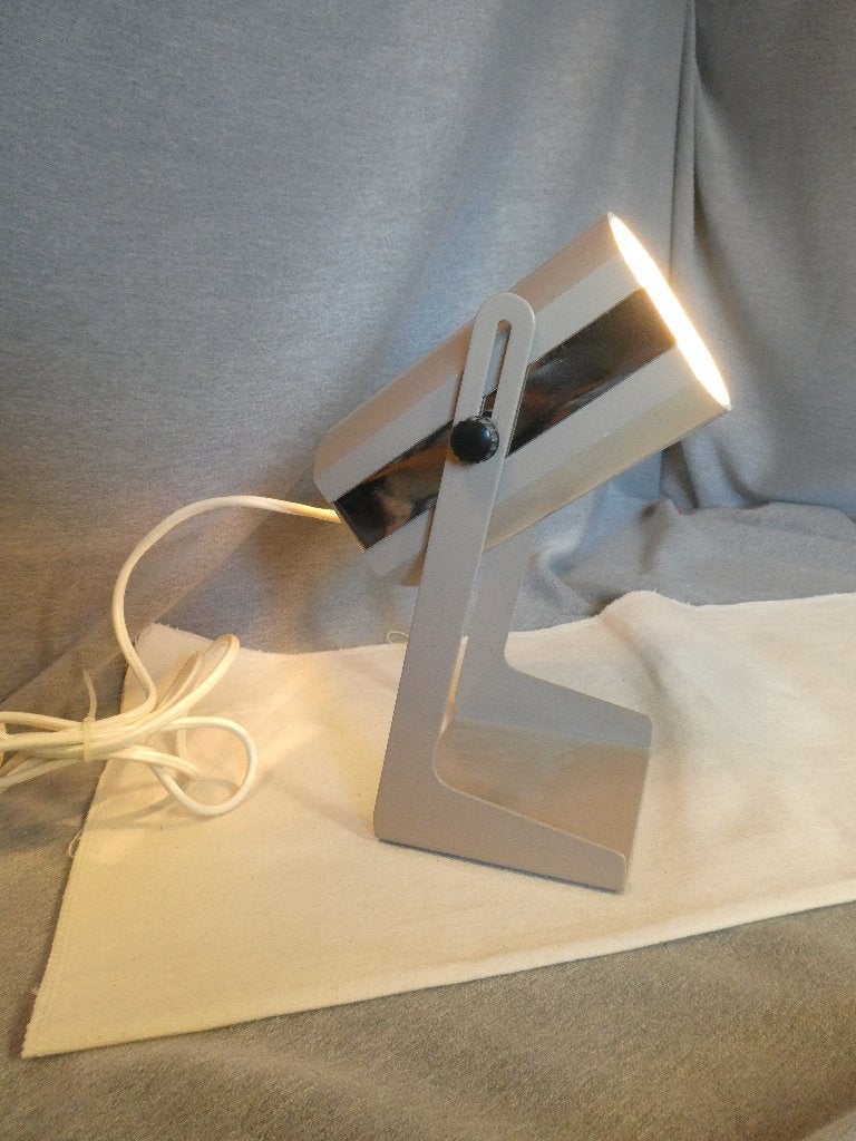 Industrieel jaren 70 Elma tafellamp metaal, Beige, Gebruikt, Overige merken, E14 (klein)