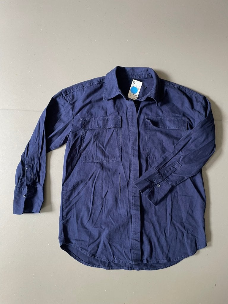 Blauwe katoenen blouse - NIEUW, Blauw, Nieuw, Ophalen of Verzenden, Maat 36 (S)