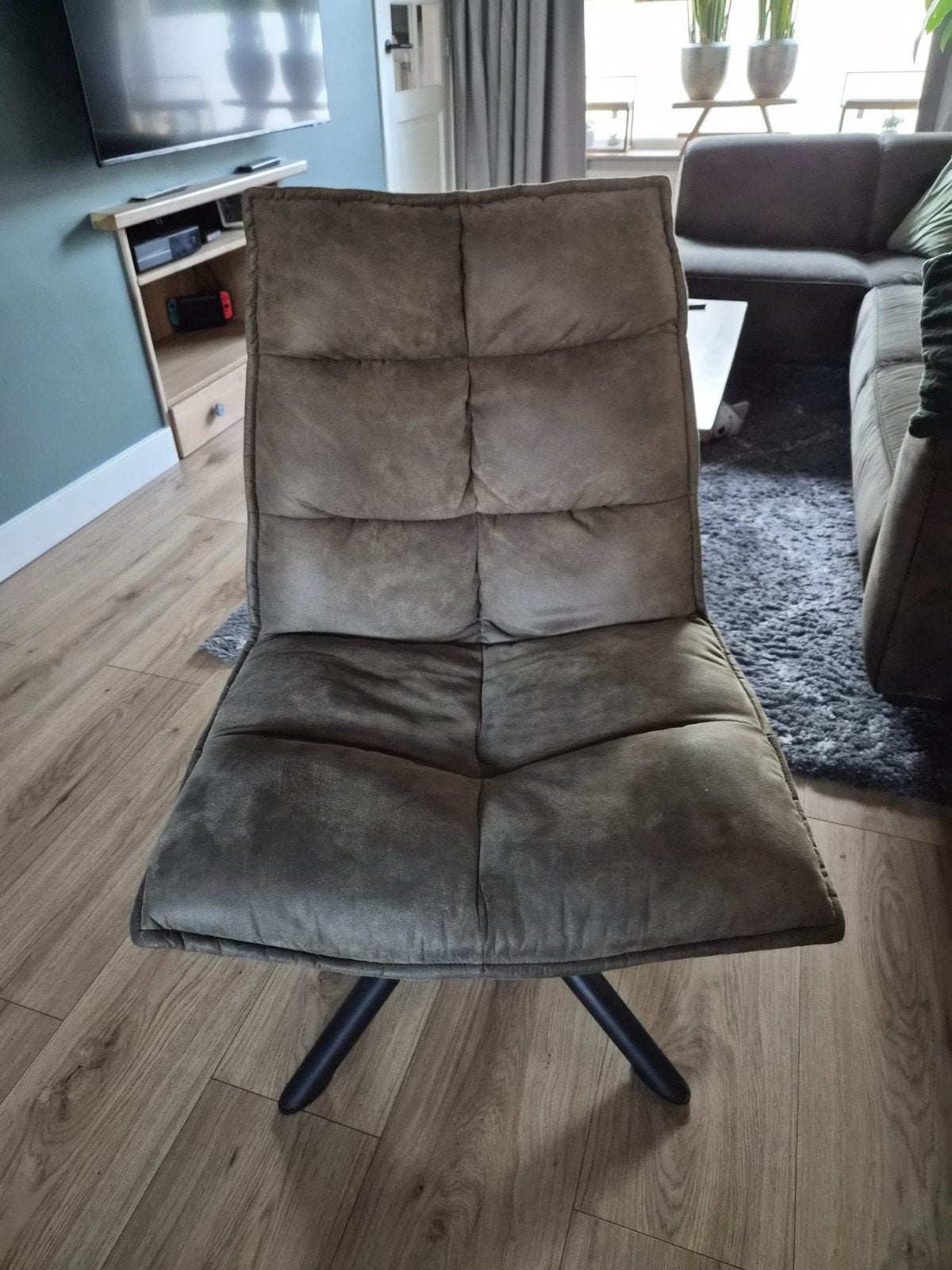 Leen bakker fauteuil Clayton groen, Ophalen, Minder dan 75 cm, 50 tot 75 cm