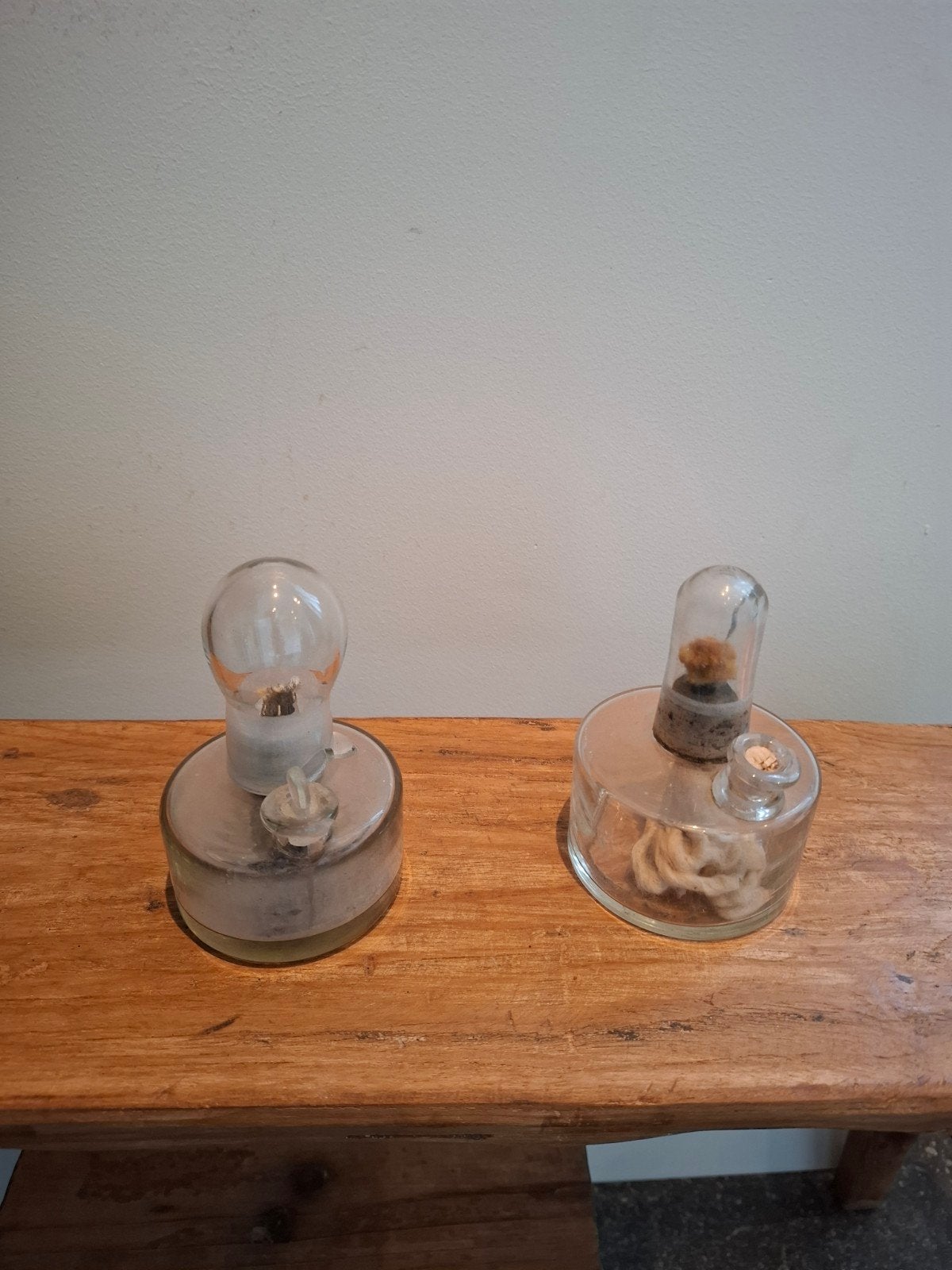 2 Antieke Originele Alcohol/Spiritus Branders met Doofglas, Ophalen of Verzenden