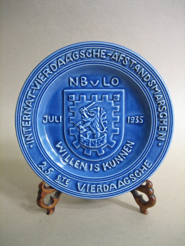 Oud bordje herinnering 25e Vierdaagse Nijmegen 1935 wandelen, Ophalen of Verzenden