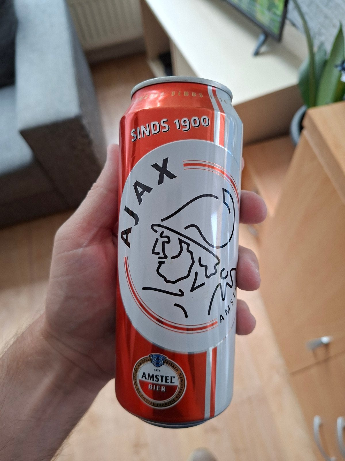 Amstel Bier Ajax Blik Seizoen 2009/2010 - incl bier, Ophalen of Verzenden, Zo goed als nieuw, Flesje(s), Amstel