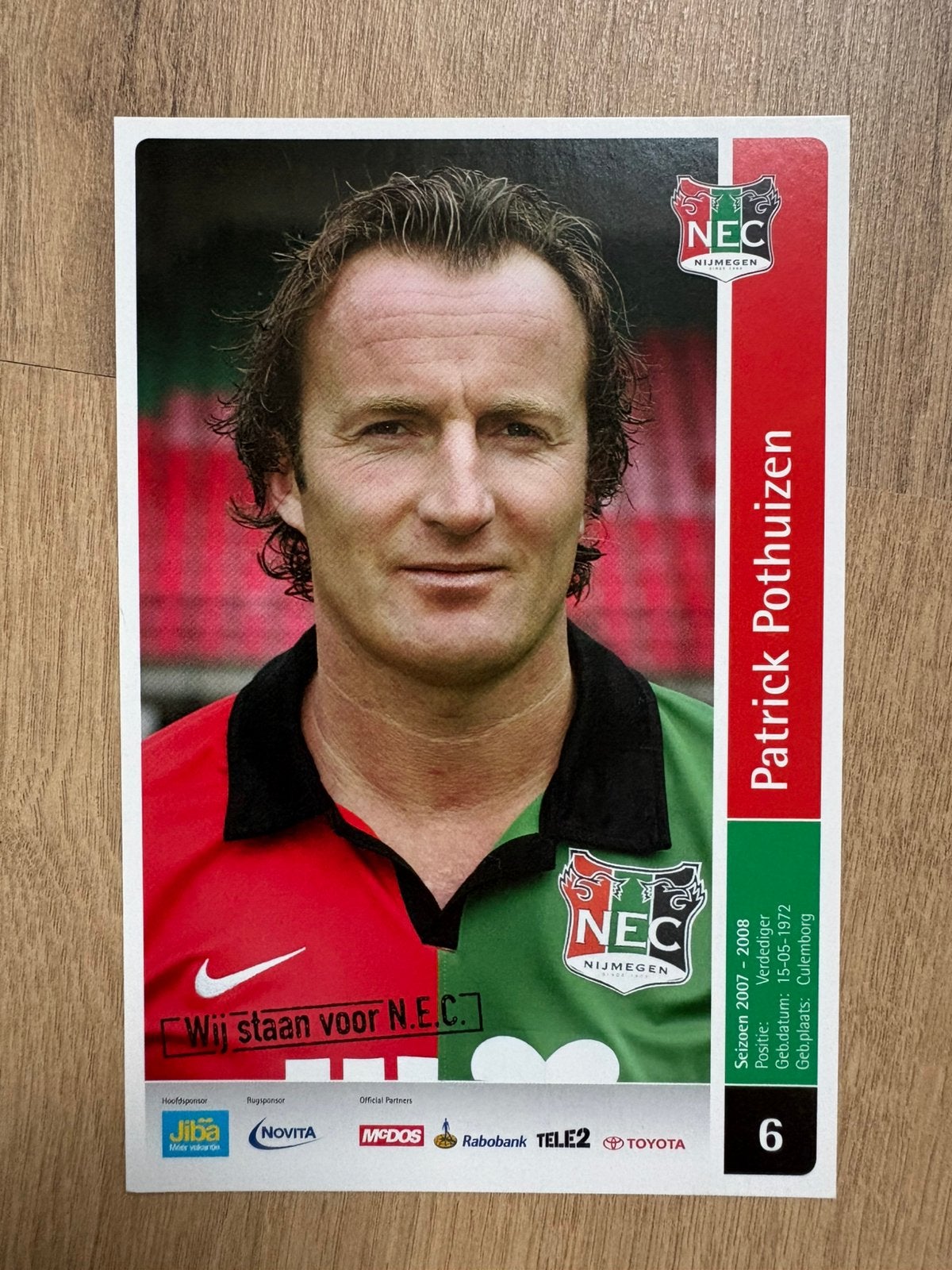Fotokaart Patrick Pothuizen (NEC , Vitesse)., Ophalen of Verzenden, Nieuw, Vitesse, Spelerskaart