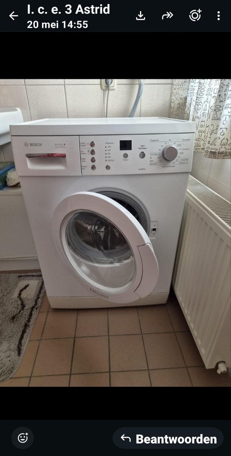 Bosch Serie 4 Wasmachine - Goede staat, Zo goed als nieuw, Voorlader, 85 tot 90 cm, 1200 tot 1600 toeren
