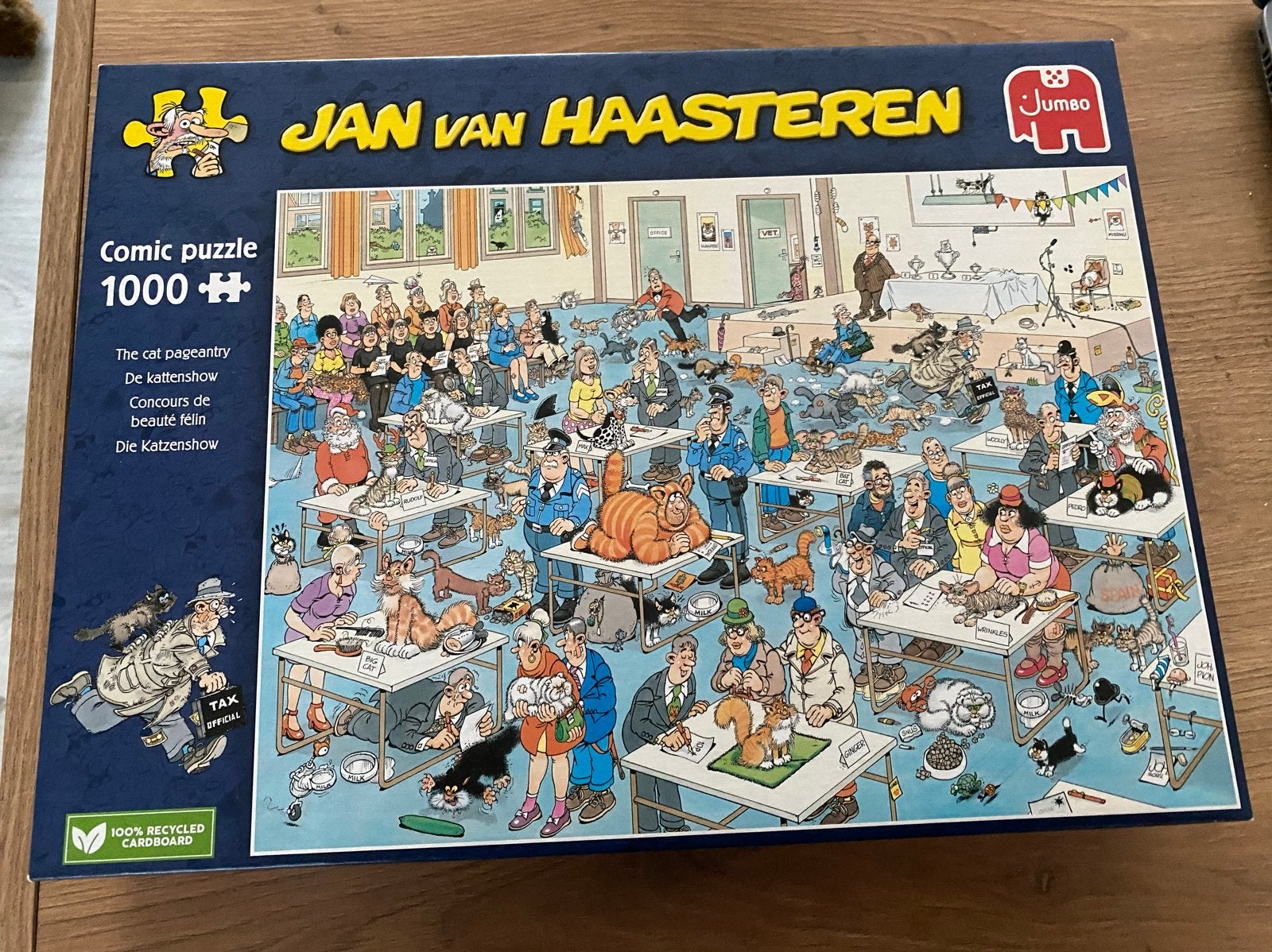 Jan van Haasteren De Kattenshow 1000 stukjes legpuzzel, Ophalen of Verzenden, 500 t/m 1500 stukjes, Gebruikt, Legpuzzel