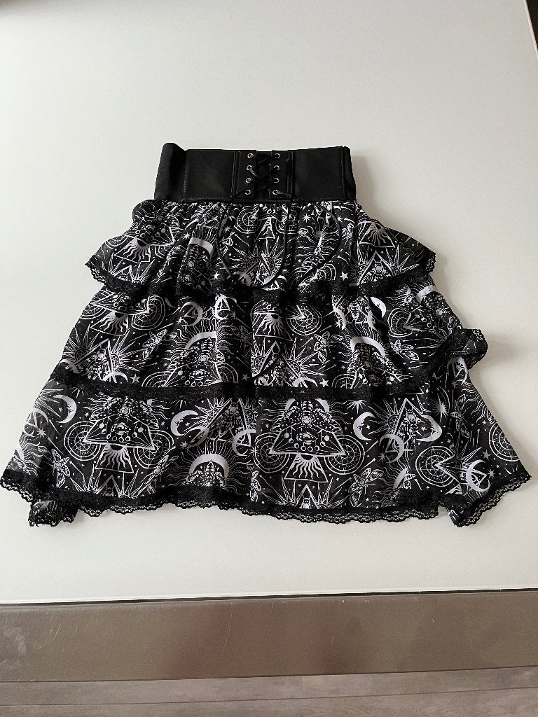 Gothic punk alternatief rok killstar xs, Ophalen, Zwart, Zo goed als nieuw, Boven de knie