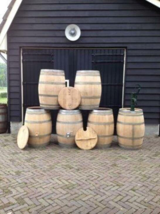 Eiken regentonnen / wijnvaten te koop / statafels/ bartafels, Tuin en Terras, Ophalen, Gebruikt, 150 liter of meer, Handelsondernemingdeeekhoorn@hotmail.com