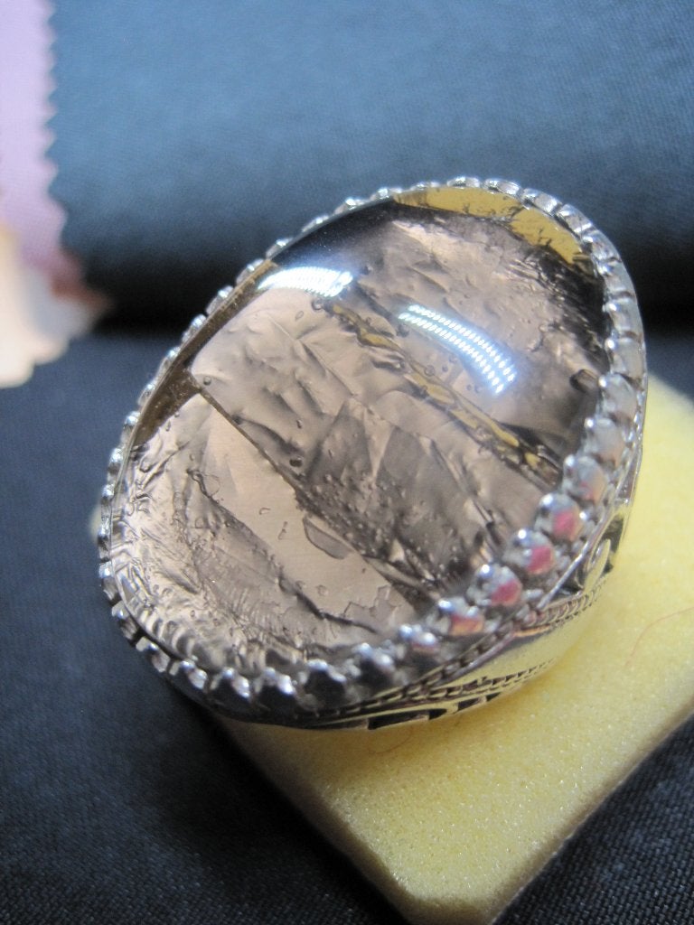 Art Deco design rookkwarts 37 krt zilver ring zeldzaam m 20, Sieraden, Tassen en Uiterlijk, Ophalen, Zo goed als nieuw, Dame of Heer