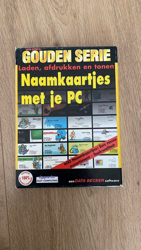 Vintage software Naamkaartjes met je PC Data Becker compleet, Computers en Software, Vintage Computers, Ophalen of Verzenden