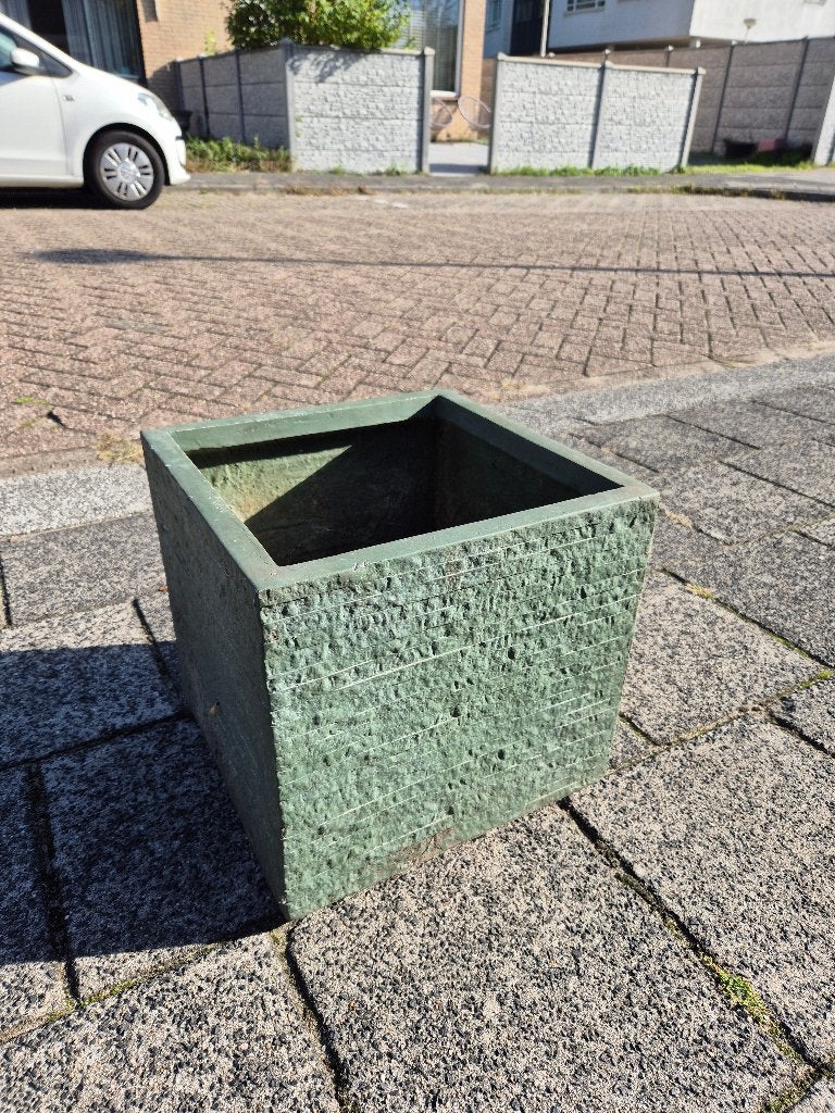 Bloempot vierkant groen, Vierkant, Zo goed als nieuw, Minder dan 40 cm, Ophalen