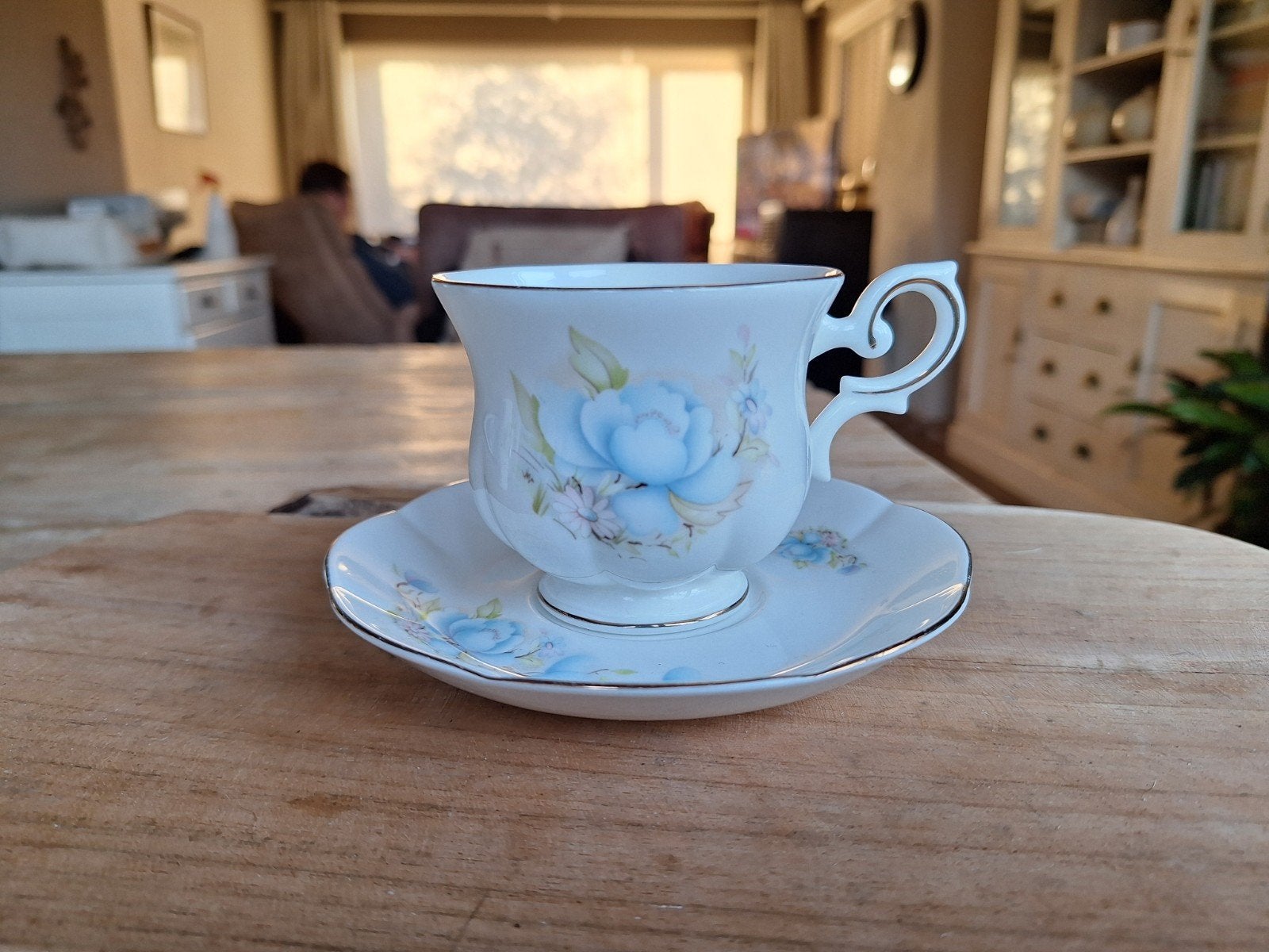 Royal Canterbury Blue Satsuma theekop en schotel, Ophalen of Verzenden
