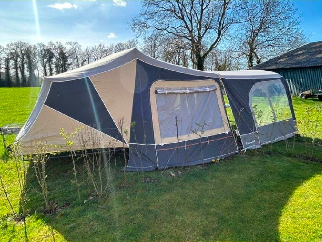 Camp-let Concorde met luifel., Caravans en Kamperen, Ophalen, Camp-Let, Grijs, Tot en met 4