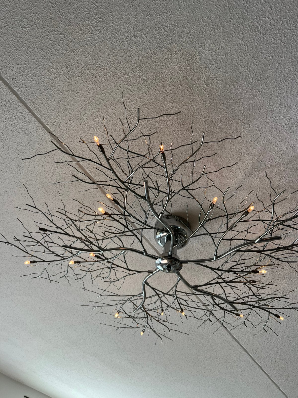 Prachtige plafoniere 125 cm doorsnee, Huis en Inrichting, Lampen | Plafondlampen, Ophalen, Zilver, Gebruikt, Plafondlamp