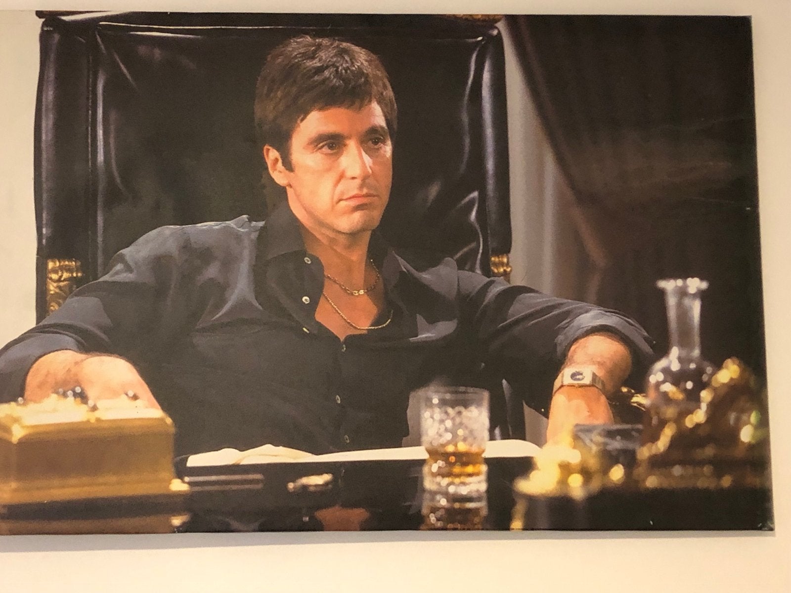 Scarface Al Pacino Canvas Schilderij, Huis en Inrichting, Woonaccessoires | Schilderijen, Tekeningen en Foto's, Ophalen, 50 – 75