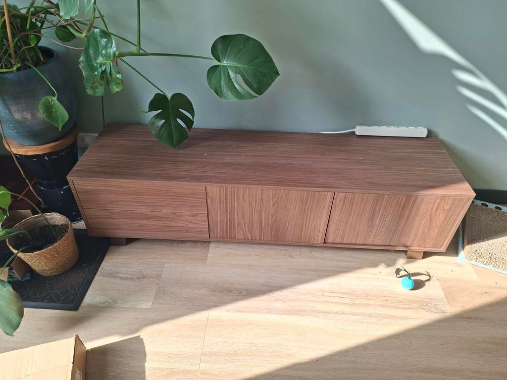Eikenhouten TV-meubel - 160x45x42cm, Ophalen, Gebruikt, 150 tot 200 cm, Eikenhout