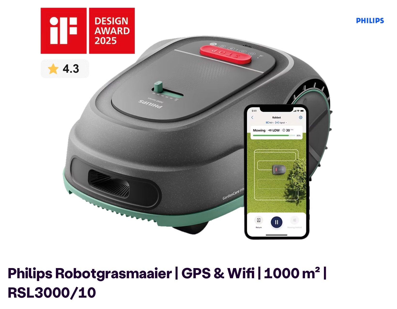 Robotmaaier, RSL3000/10, Tuin en Terras, Robotmaaiers, Ophalen of Verzenden, Nieuw, Minder dan 20 cm, Bestuurbaar via app