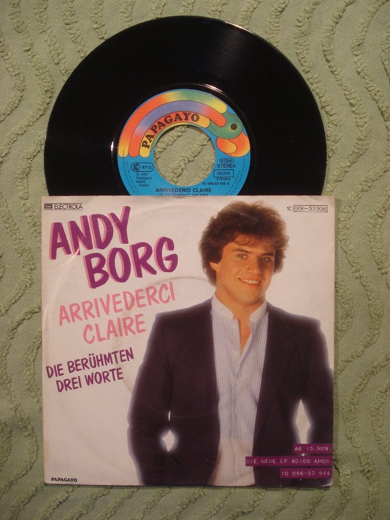 Andy Borg 7" Vinyl Single: ‘Arrivederci Claire’, Ophalen of Verzenden, Zo goed als nieuw, 7 inch, Pop