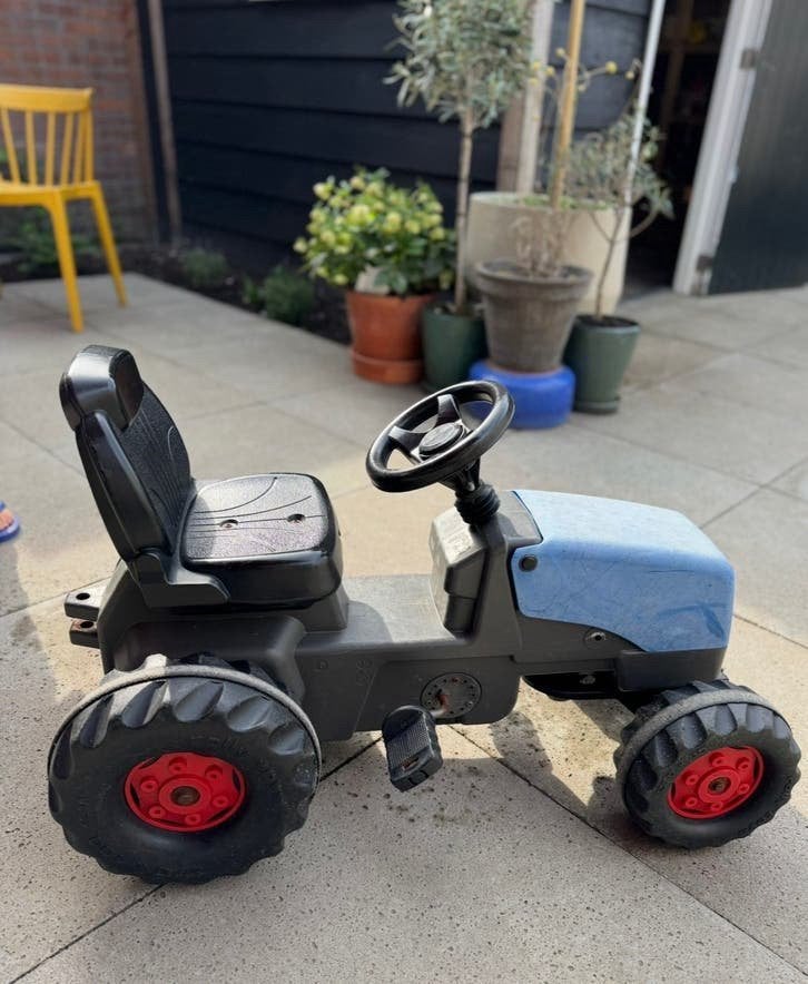 Kinder traptractor met aanhanger - Gebruikt, Ophalen, Gebruikt, Trapvoertuig