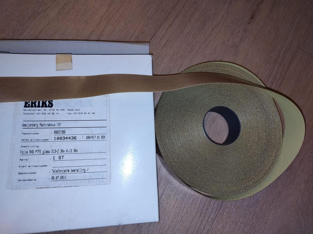 Folie Eriflon PTFE Glasweefsel 513-Z 26x0,13mm, Ophalen of Verzenden, Zo goed als nieuw
