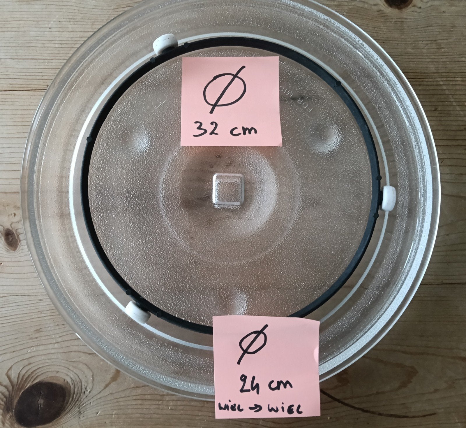 Glazen draaiplateau voor magnetron - 32 cm diameter, Witgoed en Apparatuur, Ophalen of Verzenden, Gebruikt, Minder dan 45 cm, Draaiplateau