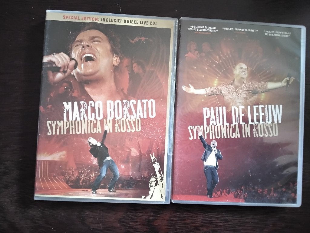 Paul de leeuw en Marco Borsato Symphonica in rosso, 2 dvds,, Alle leeftijden, Ophalen of Verzenden, Zo goed als nieuw, Concert