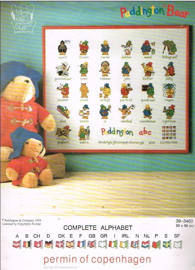borduurpatroon ABC Beertje PADDINGTON Permin of Copenhagen, Ophalen of Verzenden, Zo goed als nieuw, Handborduren, Patroon