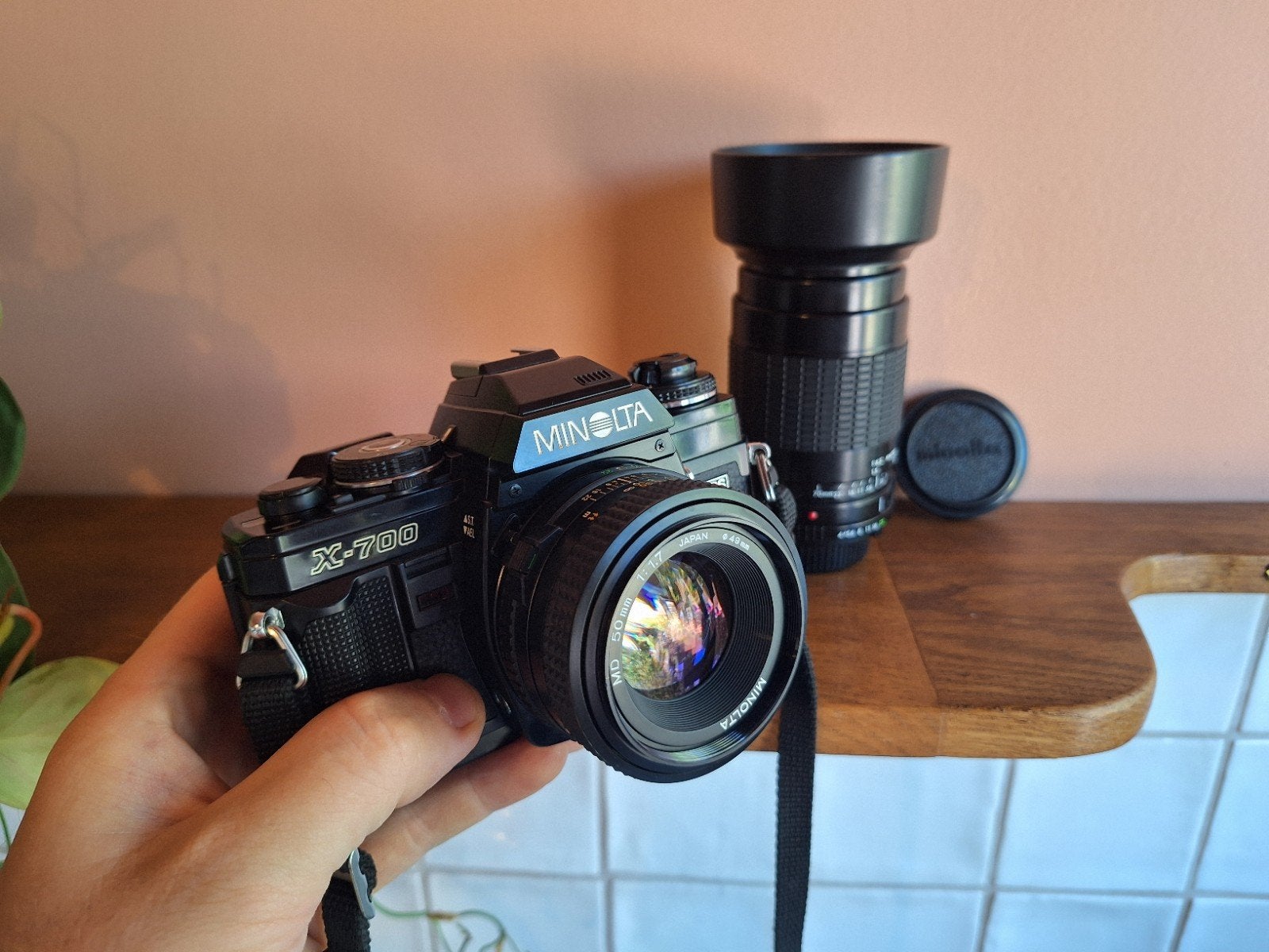 Minolta X-700 set. 50mm en 70-210 zoom. ready to use, Ophalen of Verzenden, Zo goed als nieuw, Spiegelreflex, Minolta