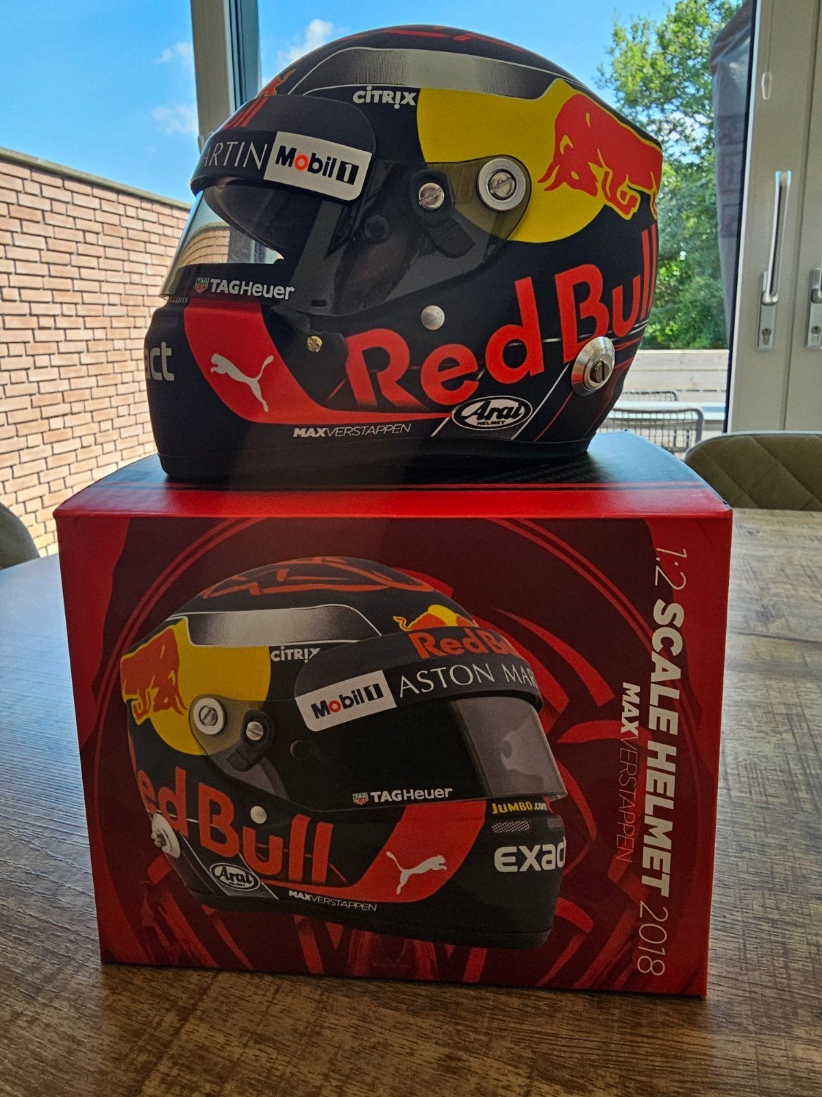 Max Verstappen Red Bull Racing 2018 schaalmodel helm 1:2, Ophalen of Verzenden