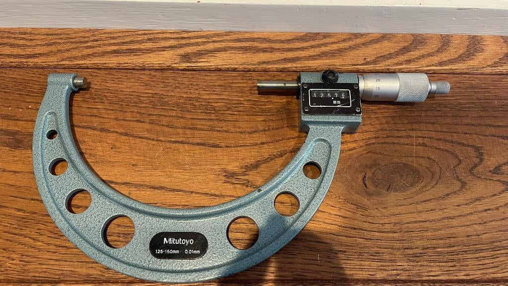 Mitutoyo 125-150mm 0,01mm telraam micrometer-/schroefmaat, Doe-het-zelf en Verbouw, Meetapparatuur, -, Ophalen of Verzenden, Zo goed als nieuw