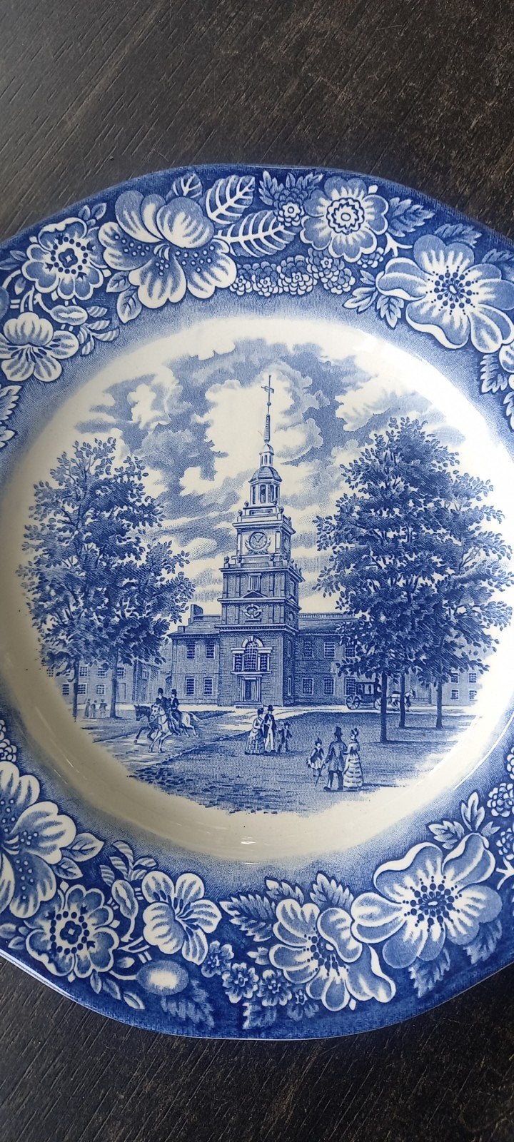 Liberty Blue Staffordshire bord - Independence Hall, Ophalen of Verzenden