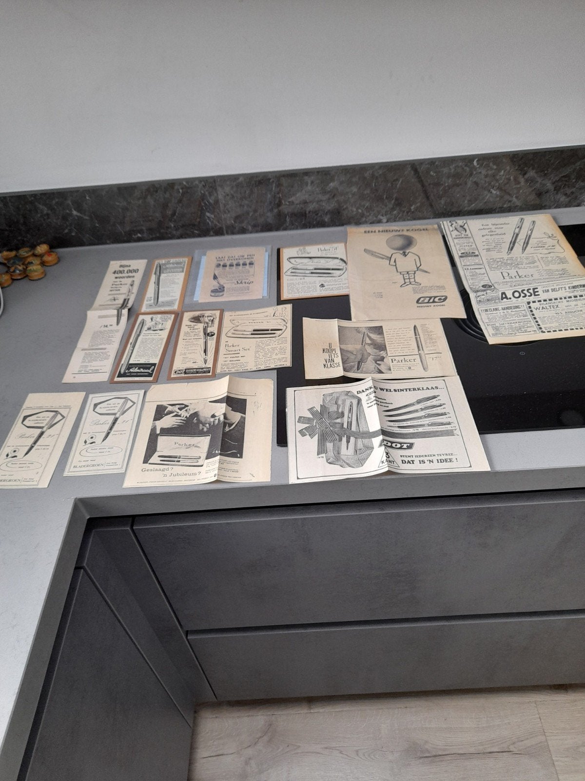 Vintage Parker Pen Advertenties - Collectie, Verzamelen, Ophalen of Verzenden, Gebruikt